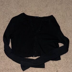 Brandy Melville Black Button-Up Sweater